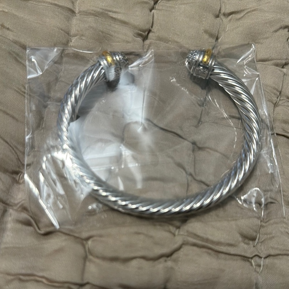 Twist Cable Bracelet with Gold Accents